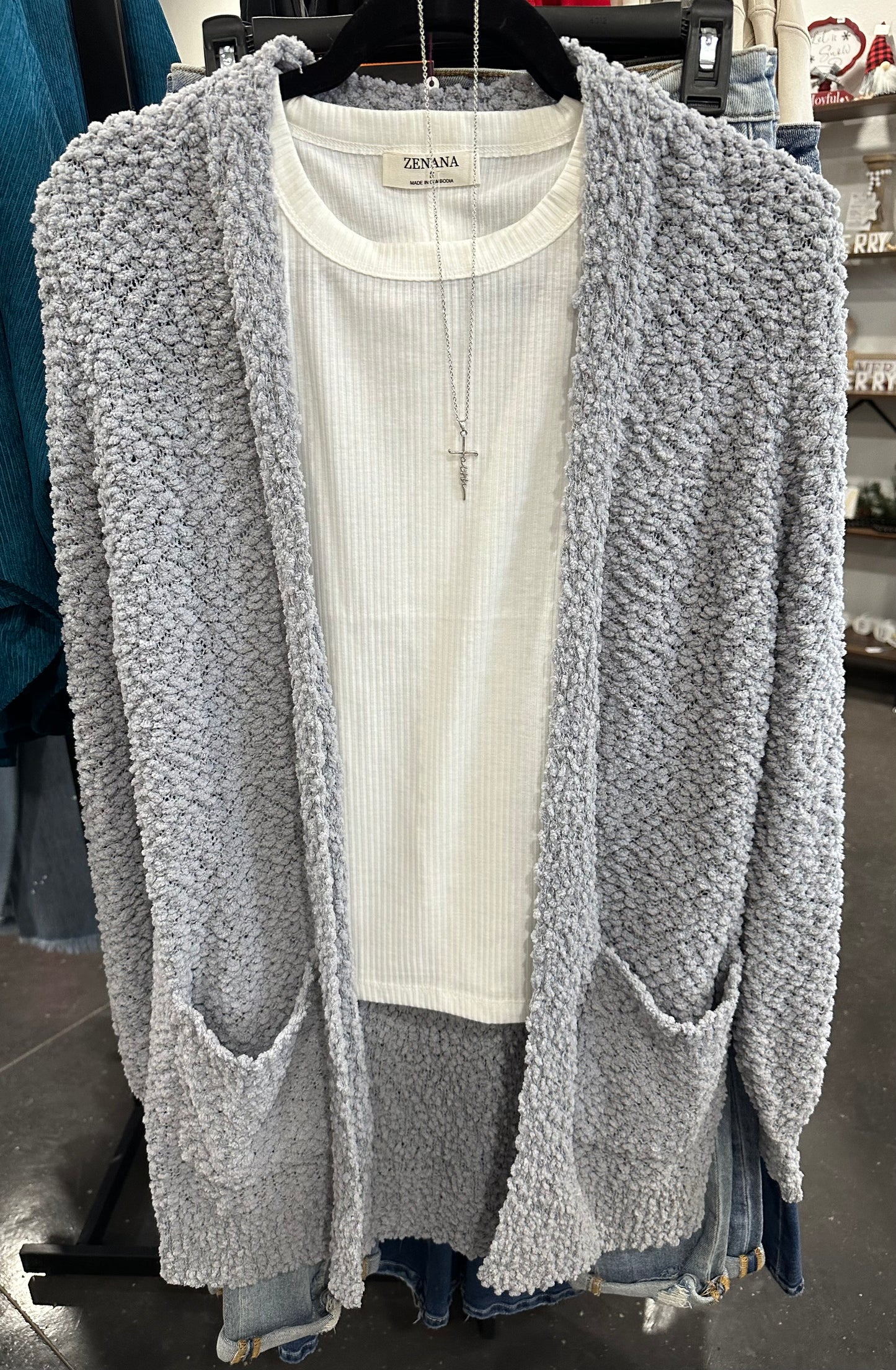 Zenana Cardigan (Gray)