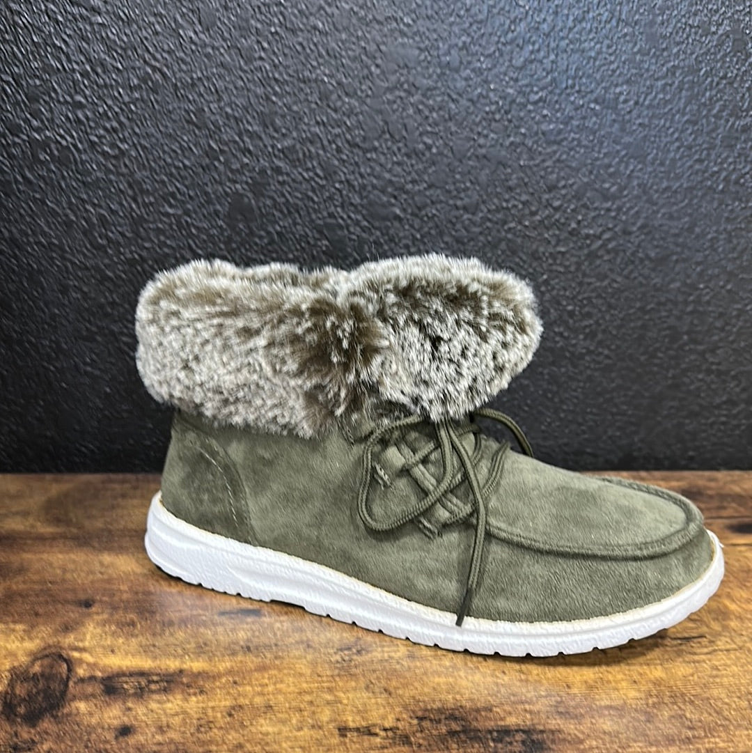 Gypsy Jazz Farren Booties (Khaki/Olive Green)
