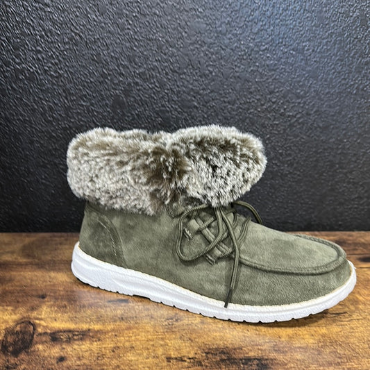 Gypsy Jazz Farren Booties (Khaki/Olive Green)