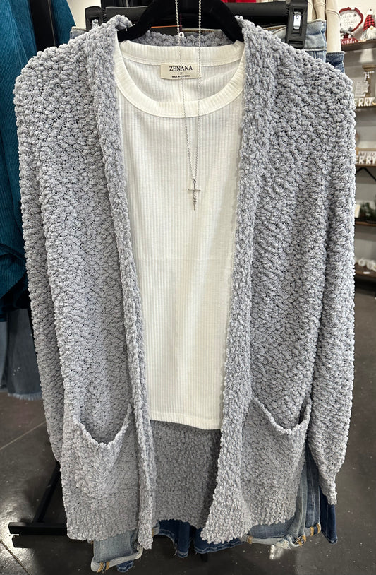 Zenana Cardigan (Gray)