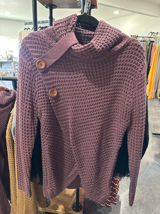Zenana Cowl Sweater (Plum)