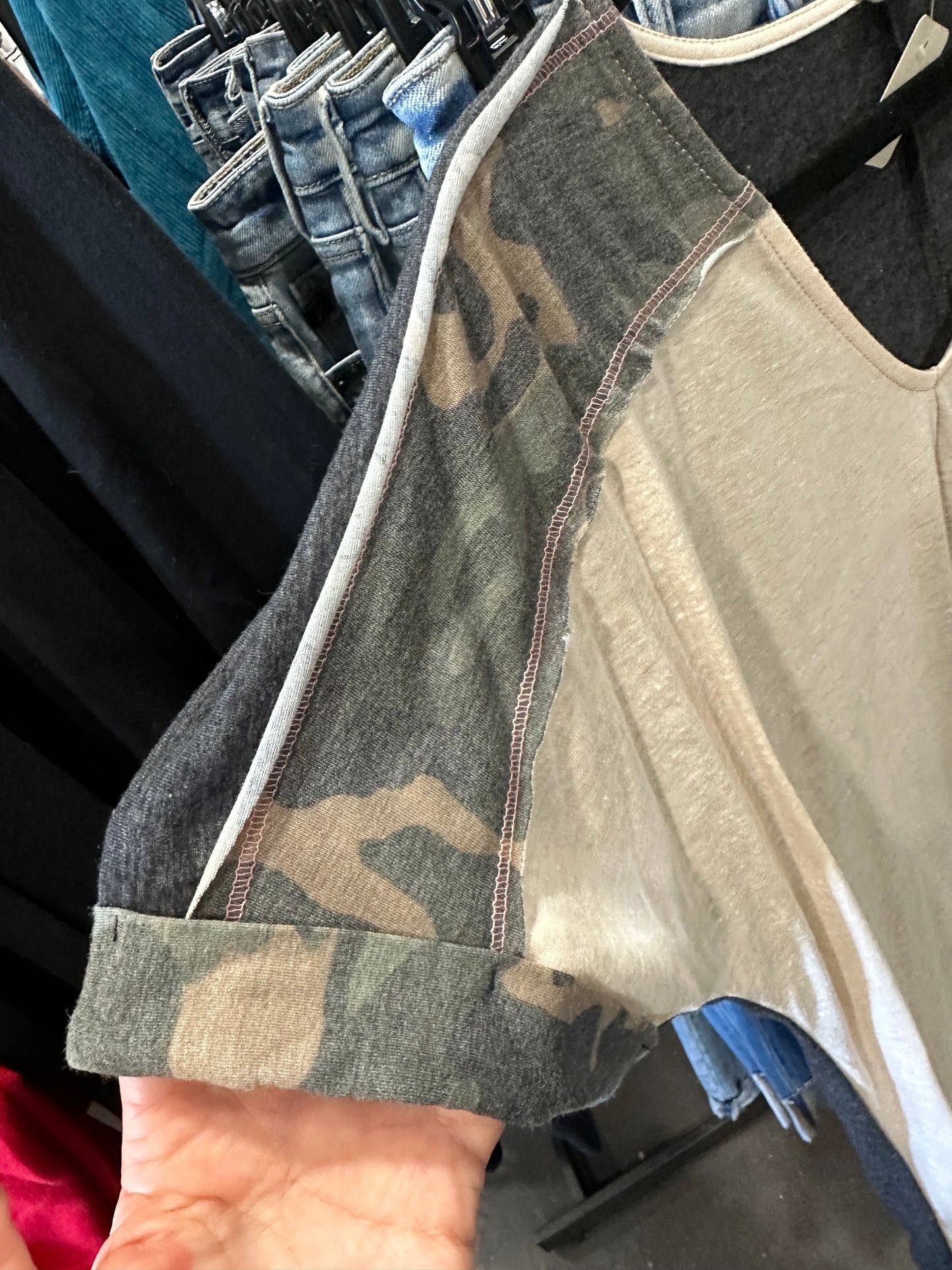BIBI Vneck Camo Top