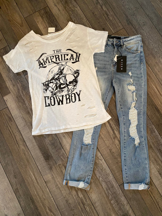 The American Cowboy Distressed Tee